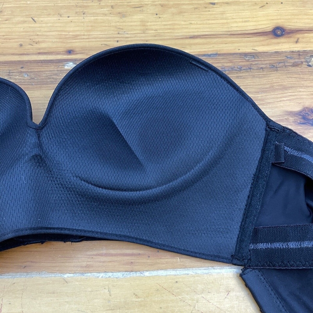 O2 Plunge Strapless Push‎ UP Bra  Black NO straps Size 38C - Picture 4 of 4